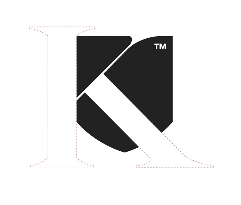 Kudos symbol med "negative space" K