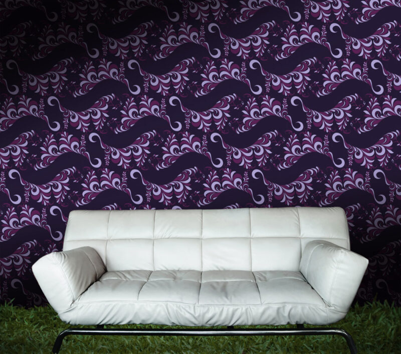 Tiger Lily wallpaper sofa