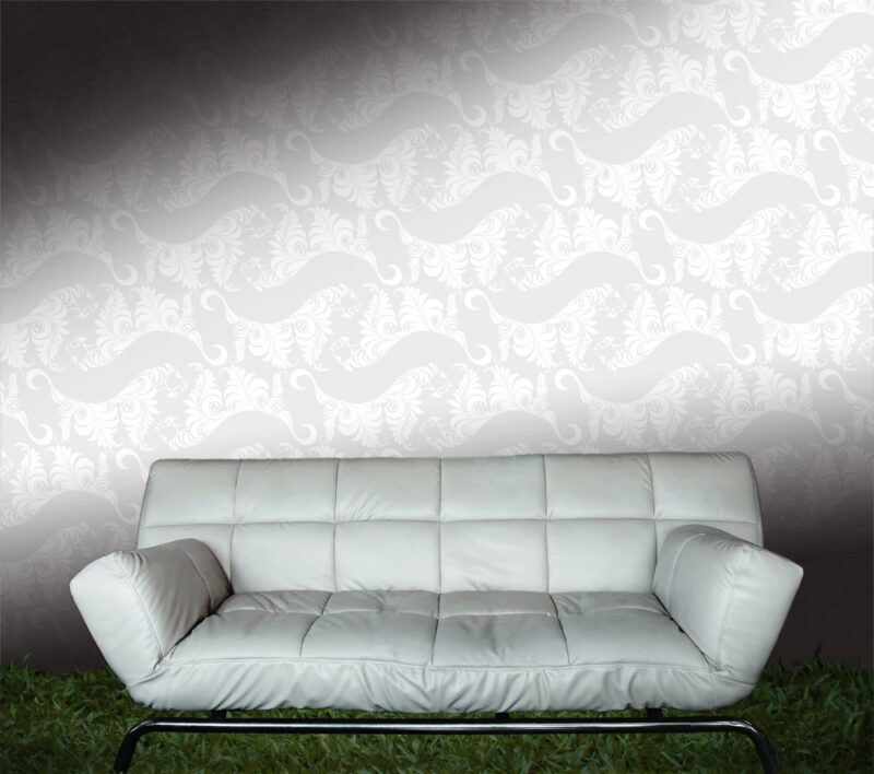 Tiger Lily wallpaper sofa