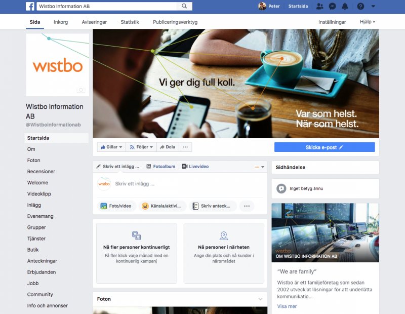 profilering Facebook Wistbo driftportal Norrköping